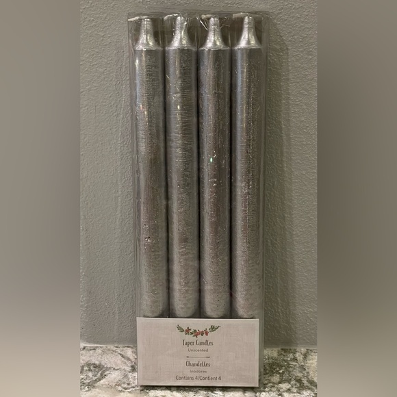 Pier 1 Silver Taper Candles - Picture 1 of 6